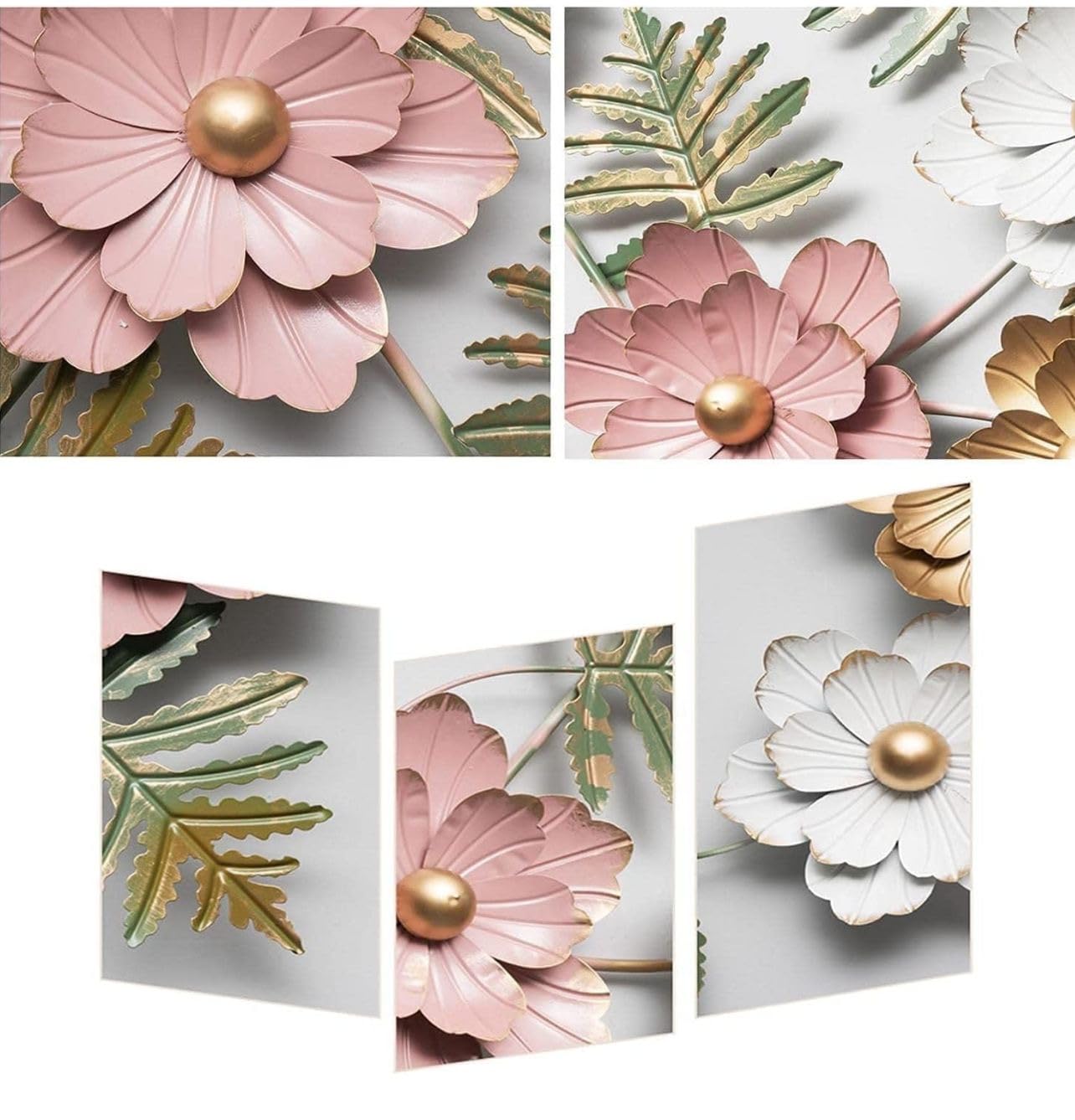 Zove Floral Metal Iron Wall Art (Multicolour, 43 X25 Inch)